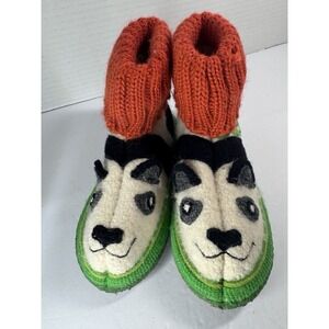 Garnet hill Kids Toddler Wool Slippers Pure New Wool Panda Bear Size Toddler 10